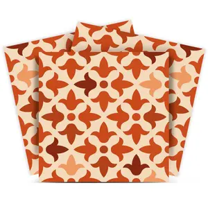 360 Stand 12x12 in. Glossy Vinyl Terra Cotta Tango Peel & Stick Tiles Sticker, Colorful Decorative Home Decor for Kitchen, Room