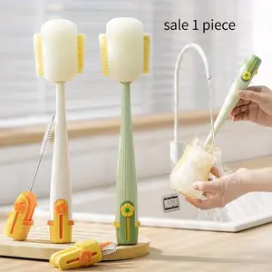 5-in-1cup Washing Tool for Household Use Cup Brush Water Cup Thermos Cup Brush Milk Bottle Cleaning Sponge Brush, Bottle Cleaner, Cup Cleaning Tool, Reinforced Attachment Design