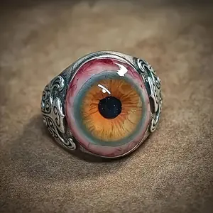 Personalized Creative Horror Eye Ring - Gothic Style Exaggerated Fashion Open Ring - Women'S Fun And Wacky Handpiece Gift - Surprise
