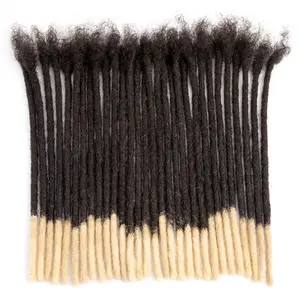 DAIXI T1B/613 Light Blonde Tips Dreadlock Extensions Handmade Human Hair Locs 8 Inch For Men and Women 0.4cm 0.6cm 0.8cm Lock Extensions