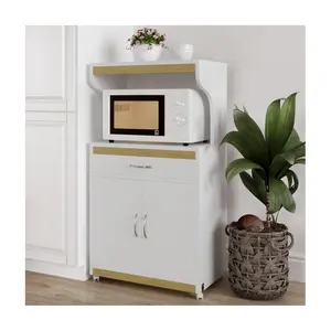 Lavish Home Microwave Stand with Storage Rolling Cabinet