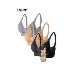 Women's Solid Color Adjustable Strap Maternity Bra, Comfortable Breathable Removable Chest Pad Nursing Bra, Maternity Lingerie for All Seasons