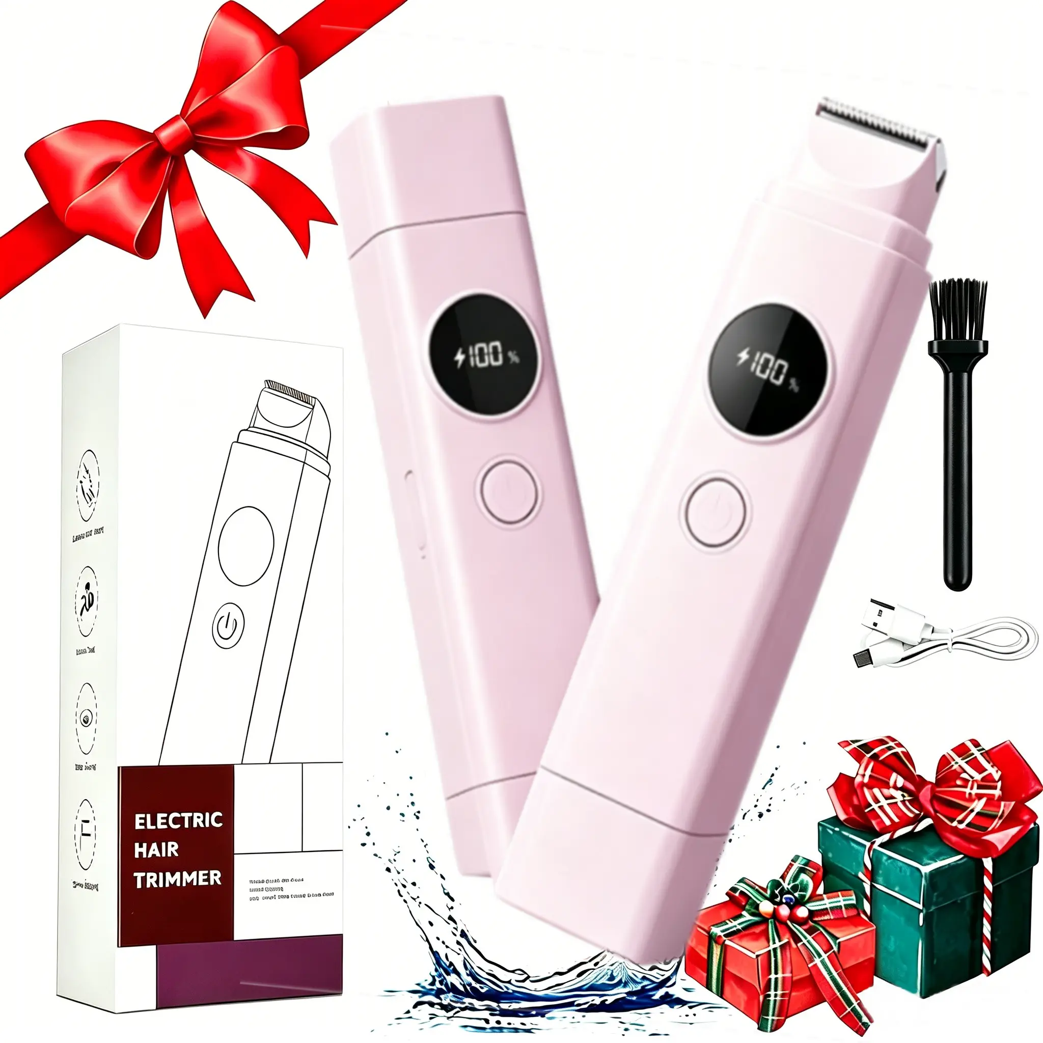 Women's Rechargeable 2-in-1 Electric Bikini Trimmer - Body & Facial Shaver, Waterproof Wet & Dry Use, Body Care Products, Holiday Gift for Women, Gifts For Women summerwins,father'sdaygifts,summerhairstyles,back to school,back to school haul