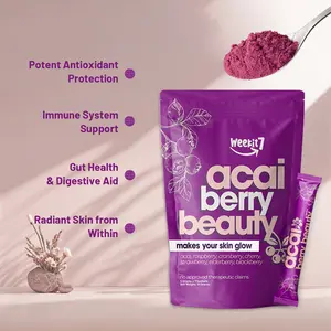 Acai Berry Beauty Powder - 7 Super Berry Antioxidant Blend for Skin Glow & Natural Energy, 7 Pack