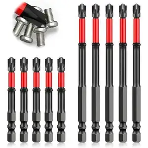 Impact Bit Set, S2 Steel 65mm & 110mm Slotted Heads 1/4 Inch Hex Shank, Cross Slot Screw Driver Drill Bits by Electricians with , 10 count