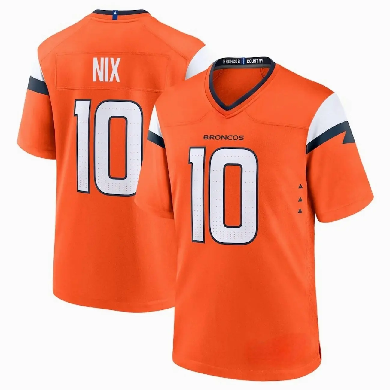 Unisex Football inspired by Denver Nix 10 Home Player Game Jersey - Orange