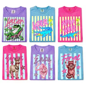 Comfort Colors Shirt 100% Cotton USA ,Vintage Animal Graphic T-Shirt – Oversized Unisex Funny Crocodile, Tiger, Raccoon Tee | 90s Streetwear for Women Outfits