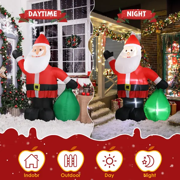 6ft Gift Santa Claus 4 LED Lights Christmas Inflatable Decoration # Fyp. # viral # foryou # tiktokmademebuyit. # makeup # foodtok # homegoods # trendingvideo. # obsessed. # economy