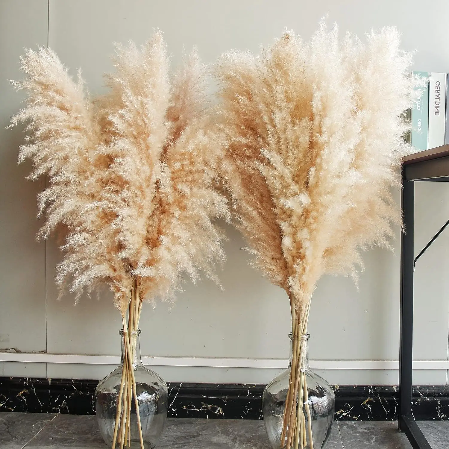 40" inch 10 Stems Natural Pampas Grass Decor Tall, pompas Grass, Tall Pampas Grass for Wedding, Party, Farmhouse, Boho Home Decor dried bouquet table flowers