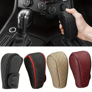 General PU leather anti-skid car Automatic shift knob cover, black auto parts car stall anti-skid box driving control cover Car Accessories