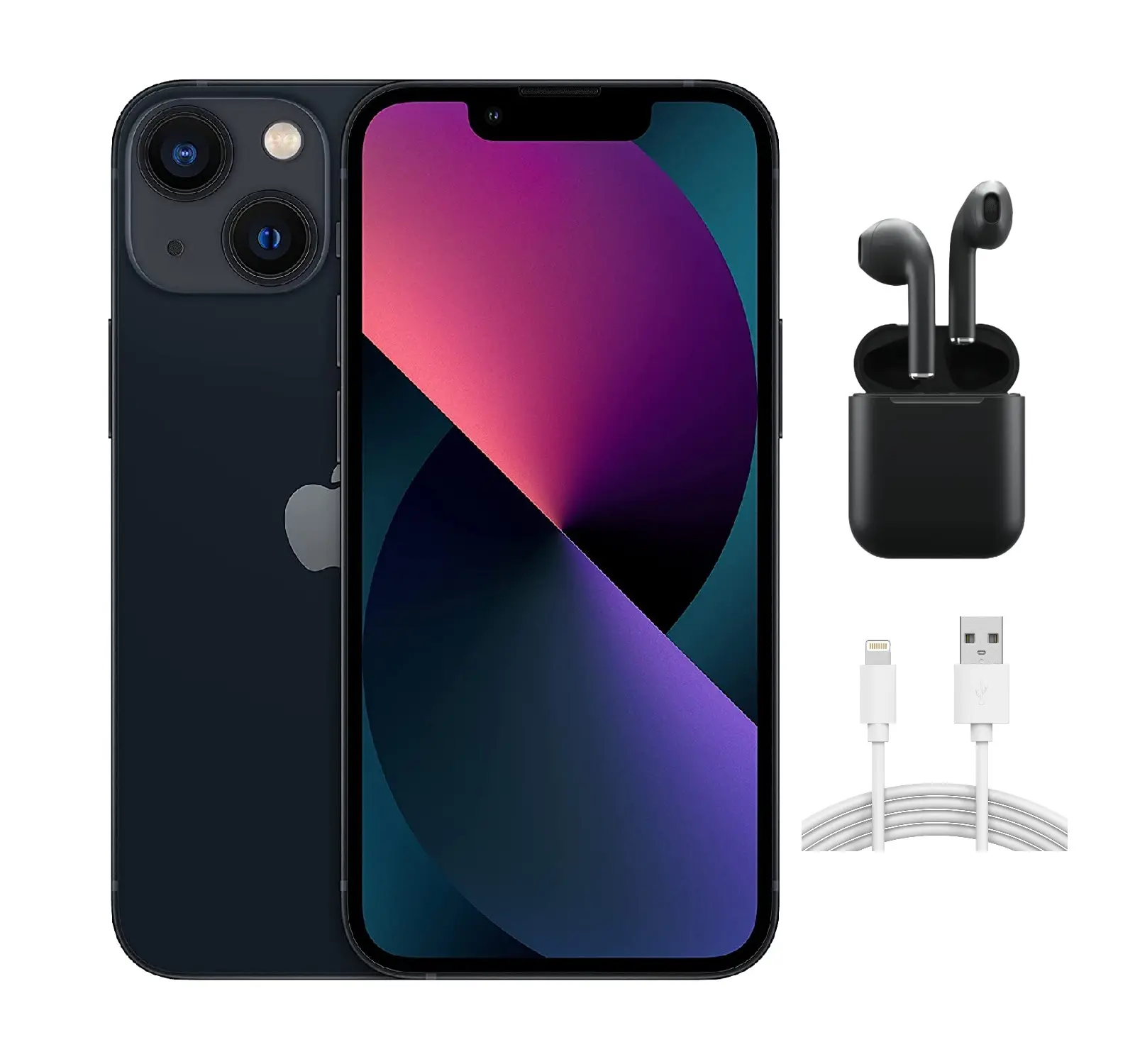 Refurbished iPhone 13 Mini (Fully Unlocked) A2481 Good Condition with Wireless Earbuds & 1 Year Warranty
