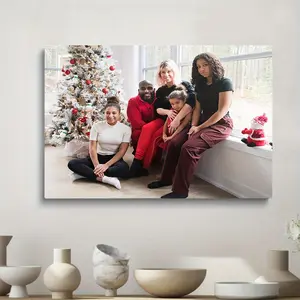 1pc Custom Canvas Photo Print Wood Frame Personalized Family Portrait or Travel Picture Horizontal Wall Art for Living Room Bedroom or Home Office Deco Canvas Wall Art