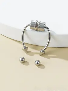 1pc Fake Septum Rings Magnetic Fake Nose Ring with 2pcs Remplacement Balls Stainless Steel for Women Men Non Piercing Jewelry Faux Nose Ring