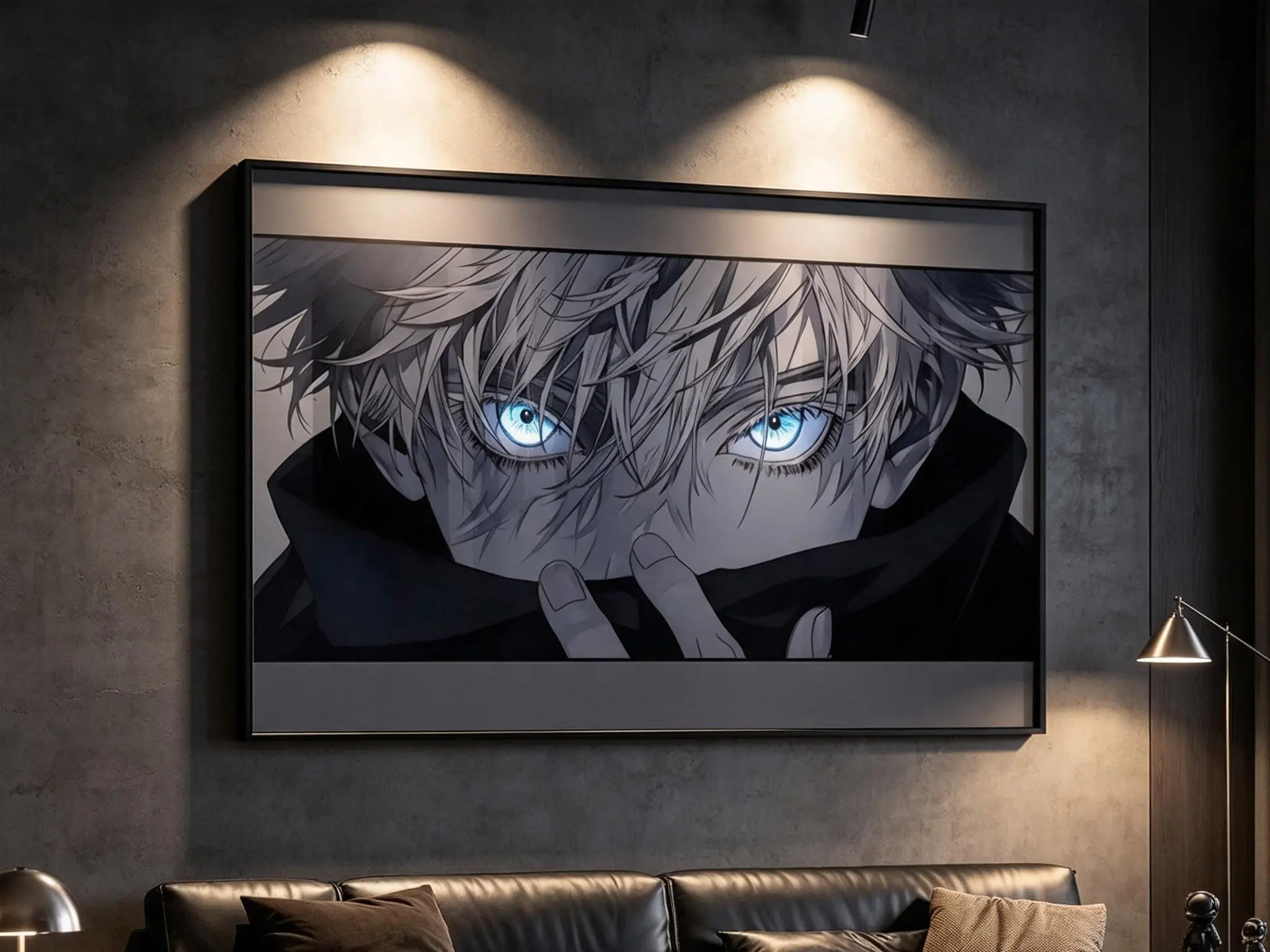 Jujutsu Kaisen Gojo Satoru Anime Style Canvas Wall Art - Decorative Blue Eyes Character Print for Bedroom, Home Decor Posters & Prints