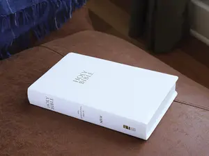 NIV White Leather-Look Award Bible - Red Letter Comfort Print, Parables-Included, 7.7-Point Print Size, Geographical Insights, Zondervan Trade Paperback, Ideal for Gifting (Religion Book)