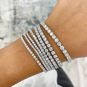 Tennis Bracelet for Women 2.5/3/4/5mm Zircon Crystal Charm Tennis Chain Men Bracelet Ladies Wedding Hand Chain Couple Jewelry