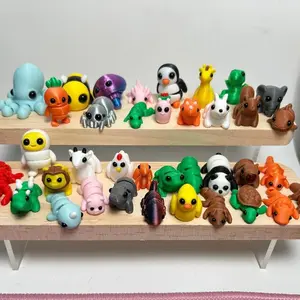 Mini 3D Printed Animal Figures 20/40 Pack, Random Delivery, Christmas Gift & Party Favors, Colorful Home Decor Collectibles
