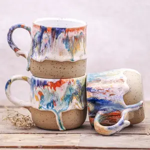 Colorful handmade ceramic mug