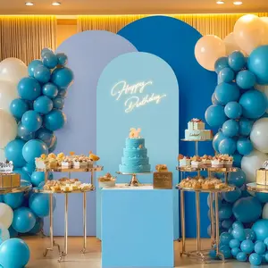 Blue Arch Backdrop Cover Set of 3 Birthday Party Arch Covers 4FT 5FT 6FT Bridal  Shower Wedding Photo Arches Backdrop Stand Cover Spandex Stretchy
