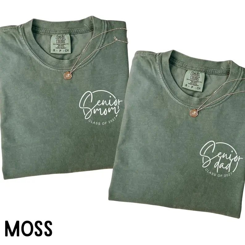Comfort Colors Senior Mom Dad T-Shirt, Senior Dad Shirt, Class of 2027 Tee, Class of 2027 Parent Shirt, Graduation Shirt, Senior Year Shirt, Matching Couples Grad