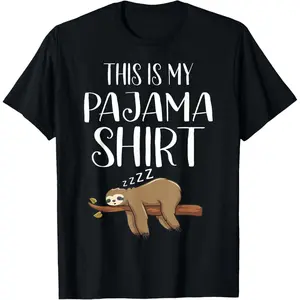 This is My Pajama Sloth Shirt Funny Sleepover Gift T-Shirt