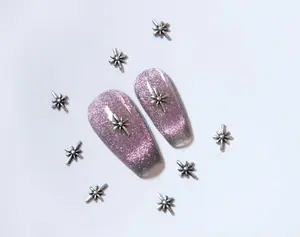 10pcs Quadrangular Star Nail Studs Metal Decal