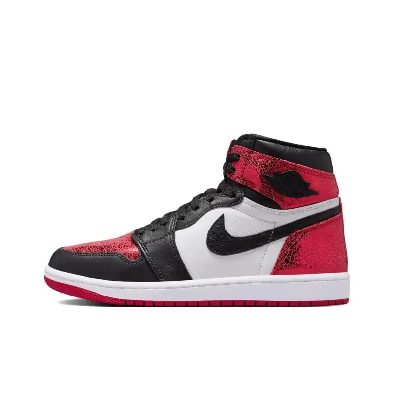 NIKE Air Jordan 1 Retro High OG 'Ruby' Women's Leather High Top Sneakers - Casual, Athletic Training Shoes, Sports Shoes, Closed, Laces, Rich Ruby Leather, Bold Look, Premium Leather, Luxe