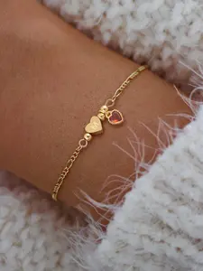 Heart Initial Artificial Crystal Decor Bracelet, Simple Fashion Stainless Steel Chain Bracelet for Women, Trendy All-match & Exquisite Jewelry for Gift, Beautiful Bracelets