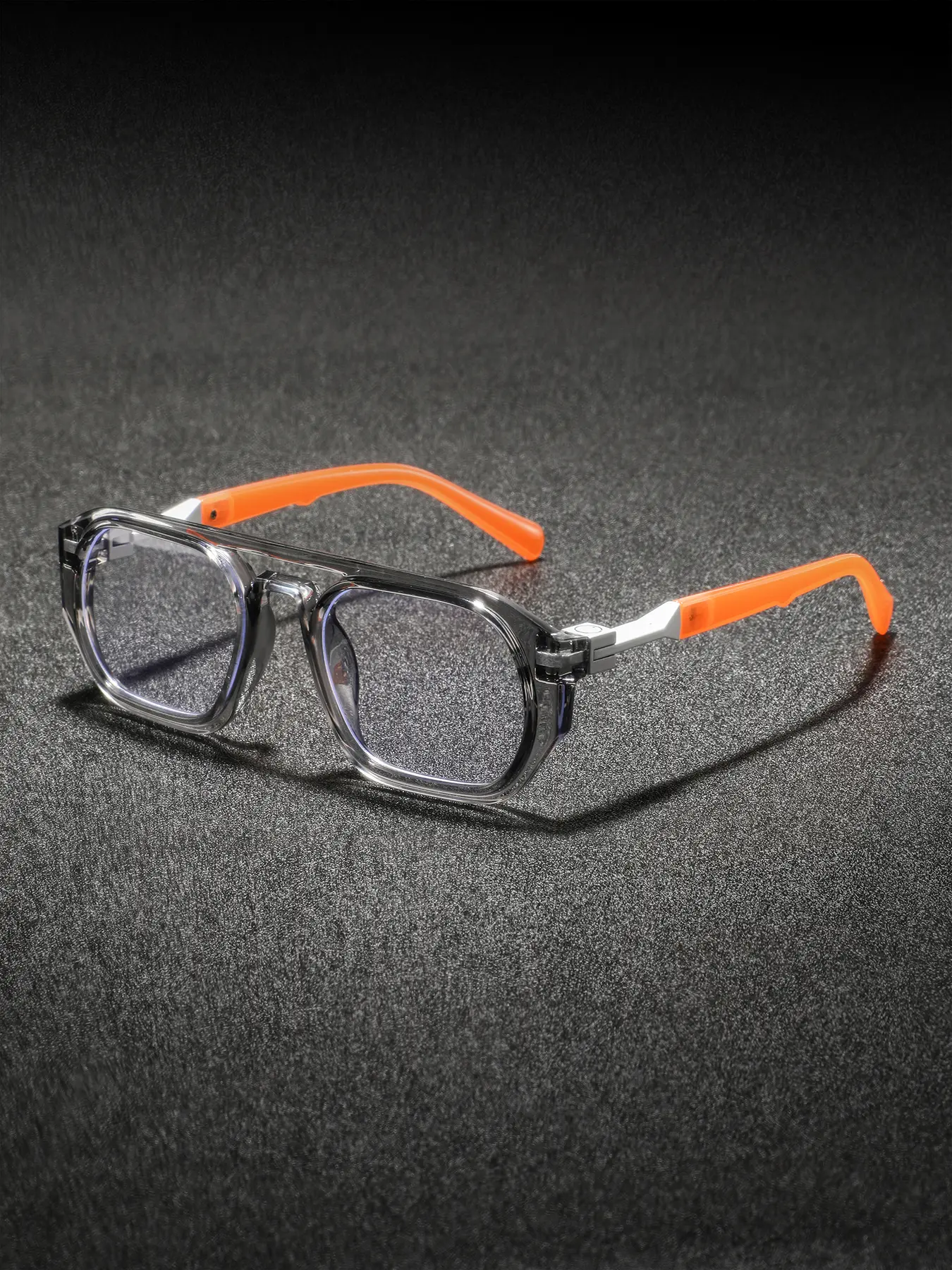 Men's Plastic Square Frame Glasses, Trendy Square Frame, Simple Artistic College Style, Casual Korean Fashion, Suitable for Commuting Vacation Party