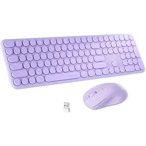 x UBOTIE  Keyboard and  Combo with 110 Round Keycaps, Power , and Scissor- Typing Feel - Ideal for Office Use(Purple)