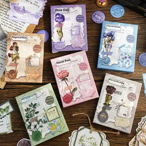 Etori Life Big Dream Series Retro Floral Letter Pattern Stickers for DIY Journals, Gift Paper Bags, Envelopes, Wallpaper, Vintage Parties, Student Stationery, Children's Stickers, Collage Decoration, Boxed Stickers, Sticker Packs, Diary Sticker