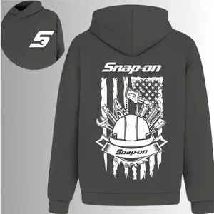 Snap-on American Flag Hard Hat Hoodie, 2 Sides, Mechanic Professional Tools Snap-on Hooded Sweatshirt