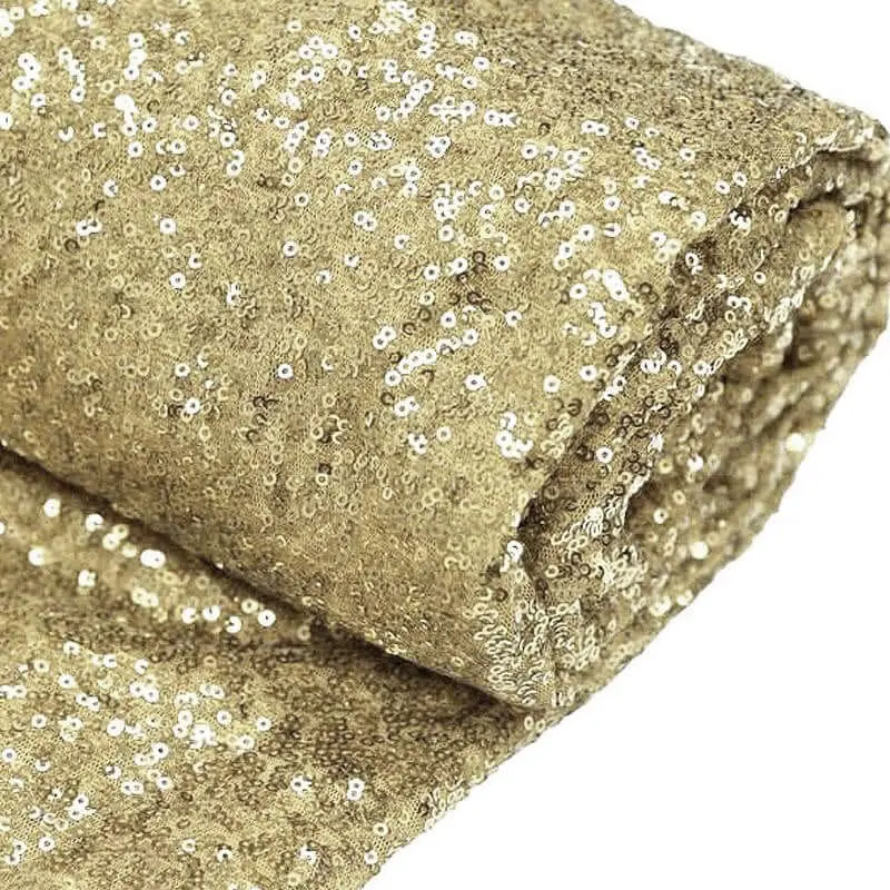 Champagne Sequin Fabric Bolt, Sparkly DIY Craft Fabric Roll 54"x4 Yards