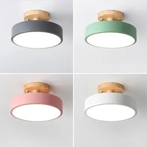 Macaron-style ceiling light, simple 20cm round wrought iron white light, suitable for entrance hallway, Nordic style, balcony, corridor, dressing room, bedroom. Macaron ceiling light fixture Atmosphere Lighting