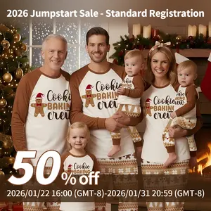 MOSSRIVER Christmas Family Matching PJs Soft Long-Sleeve Gingerbread Holiday Set Knit Baby Romper with Cookie Baking Crew Graphic Pajamas