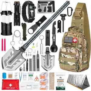 Survival Kit, 250 Pcs, Emergency Gear and Supplies, First Aid, Bug Out Go Bag, EDC, Molle System Backpack, Hiking, Camping, Outdoor Accessories, Hunting Gifts for Men.