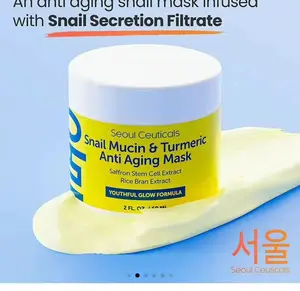 Snail Mucin & Turmeric Anti Aging Mask Korean Skincare Brightening Cream Skin Repair Comfort keloid scar removal