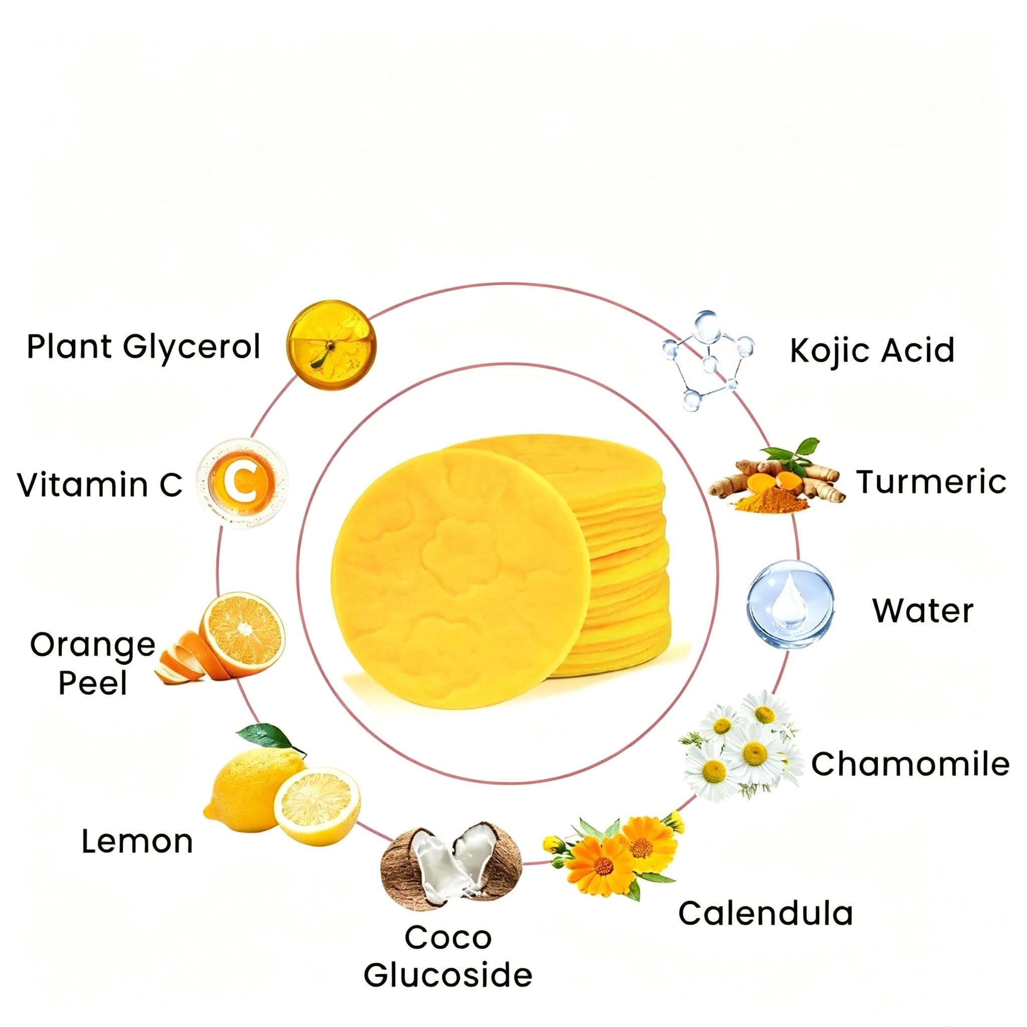 Kojic Acid Turmeric Cleansing Pads Exfoliate for Acne and Dark Spots