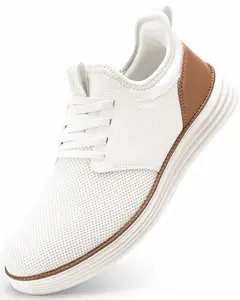 Men's Slip-On Wide Casual Sneakers Cushioned Business Oxfords  Lightweight Breathable Dress Shoes for Work & Casual Wear  Anti-Slip Walking Shoes Multiple Colors