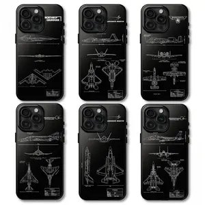 US Military Fighter Jets Blueprint Phone Case B2 Spirit F22 Raptor Phone Case Protection, Shockproof For IPhone 17-12, Pro Max, Pro Plus, and Samsung S25 24 23 Safety Case