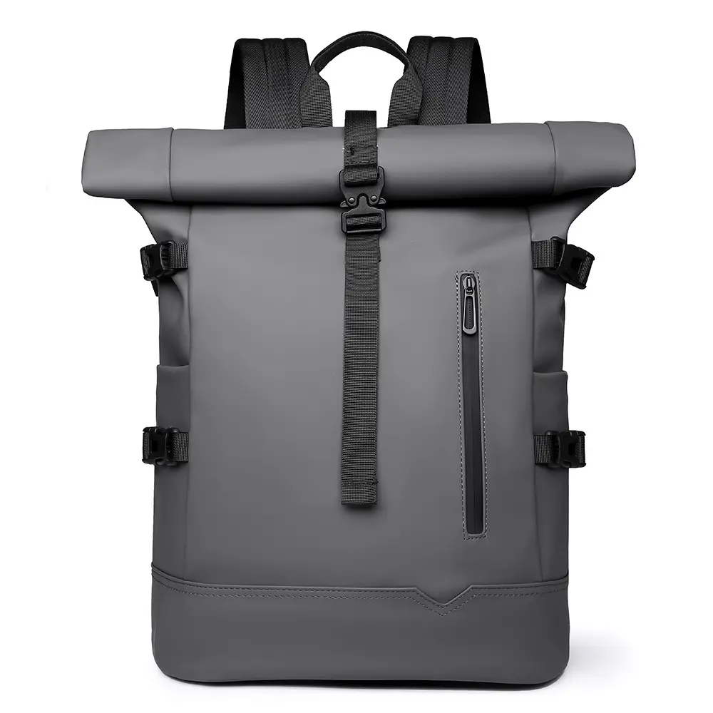 BIGWIG Roll-top Laptop Backpack for Men and Women, Casual Backpack for 15.6-inch Laptops, Waterproof and Durable Outdoor Backpack, Roll-top Fashionable Casual Backpack, Suitable for Hiking and Daily Commuting for Men and Women