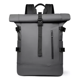 BIGWIG Roll-top Laptop Backpack for Men and Women, Casual Backpack for 15.6-inch Laptops, Waterproof and Durable Outdoor Backpack, Roll-top Fashionable Casual Backpack, Suitable for Hiking and Daily Commuting for Men and Women