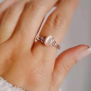 Sterling Silver Celtic Pink Mother of Pearl Ring
