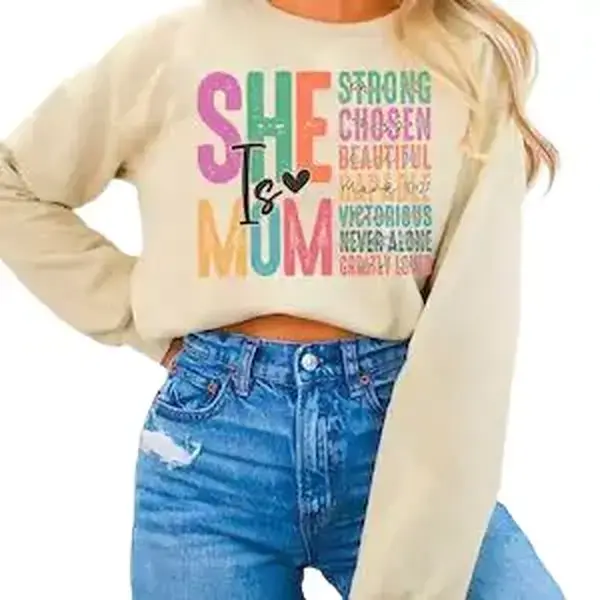 Mother's Day Sweater, Gift For Mom, She is Mom Sweater Retro Mother Blessed Mom, Mother's Day Gift