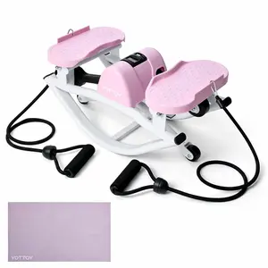 YOTTOY 3D Lateral Rocking Stepper with Resistance Bands - U-Shaped Ski Motion for Full Body Sculpting & Cardio, Portable Home Workout Machine, Intense Glute & Leg Activation, 330lbs Capacity