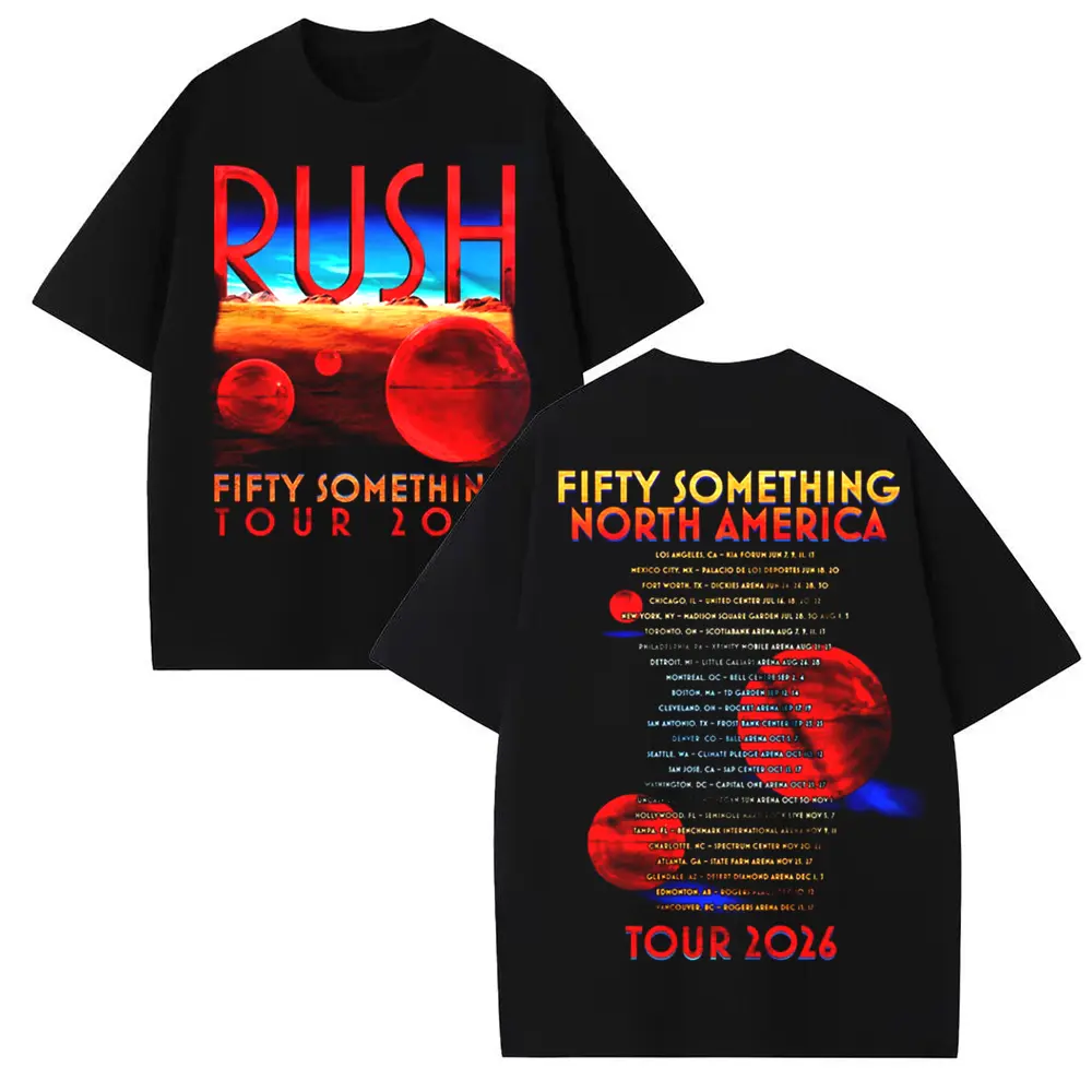 Rush Tour 2026 T-Shirt, Retro Rock Music Graphic Tee