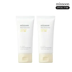 [mixsoon Official Store] Bean Facial Sunscreen Duo SPF50 PA+++ (50ml × 2) - Lightweight, Hydrating Korean Smooth Moisturizer, No White Cast, Pomegranate Nourishing Daily UV Defense,summerwins