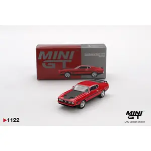 Mini GT Ford Mustang Mach1 1971, Race Red, 1:64 Scale, Diecast Model Car