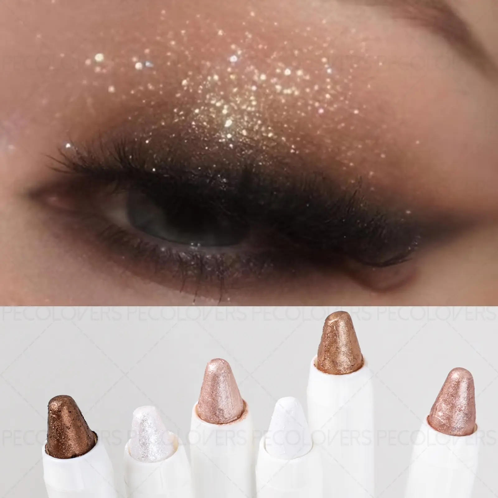 6pcs/set Metallic Pearlescent Eyeshadow Pen, Cream Shadow Stick, Polarized Matte Effect, Long-lasting, Easy Glide, Creamy Texture, High Color Development, Creating Charming Eye Makeup, Very Suitable for Daily Use, A Must-have for Beginners