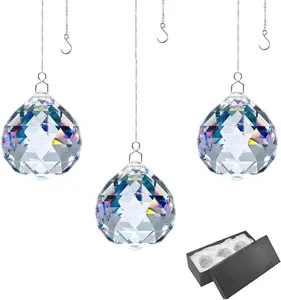 Prism Ball Window Suncatcher Rainow Maker 30mm/1.18 inches with Chain for Easy Hanging Pack of 3